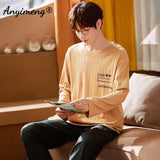 Big Size Autumn New Mens Casual Pajamas Set