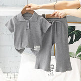 Girls Summer Clothing Suit Children Short-Sleeved Polo Shirt