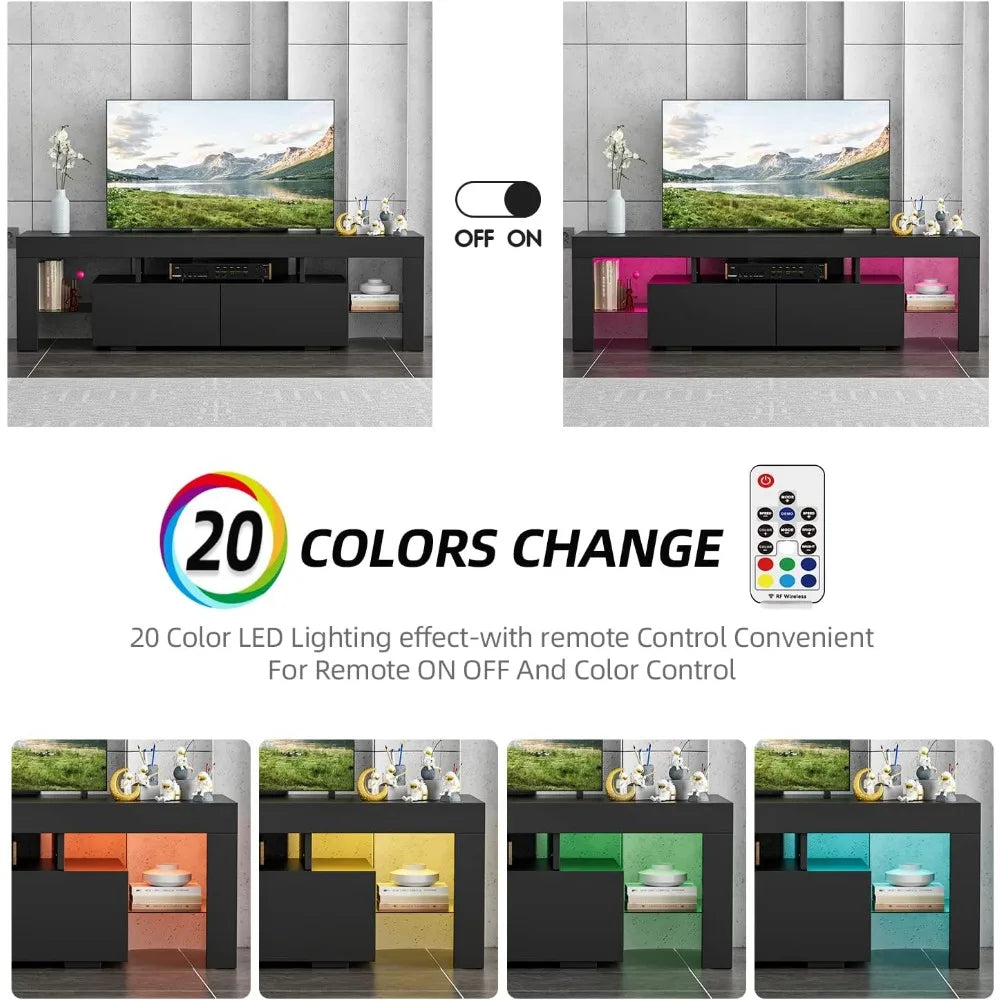 YESHOMY Modern LED TV Stand for Televisions up