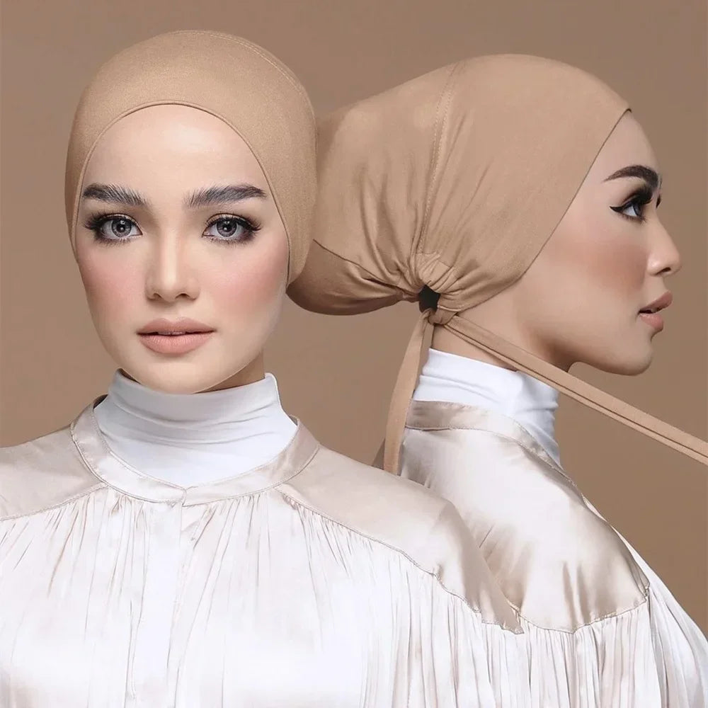 Inner Tie Back Hijab Cap Modal Turban Hat