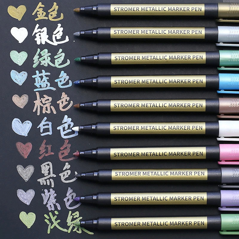 10/20 Color Metallic Paint Marker Pen Permanent Writing