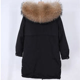 Maomaokong 2022 Real Fur Down Jacket Women Long