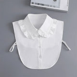Women Fake Collar Shirt Ruffles Lapel Detachable Shirt