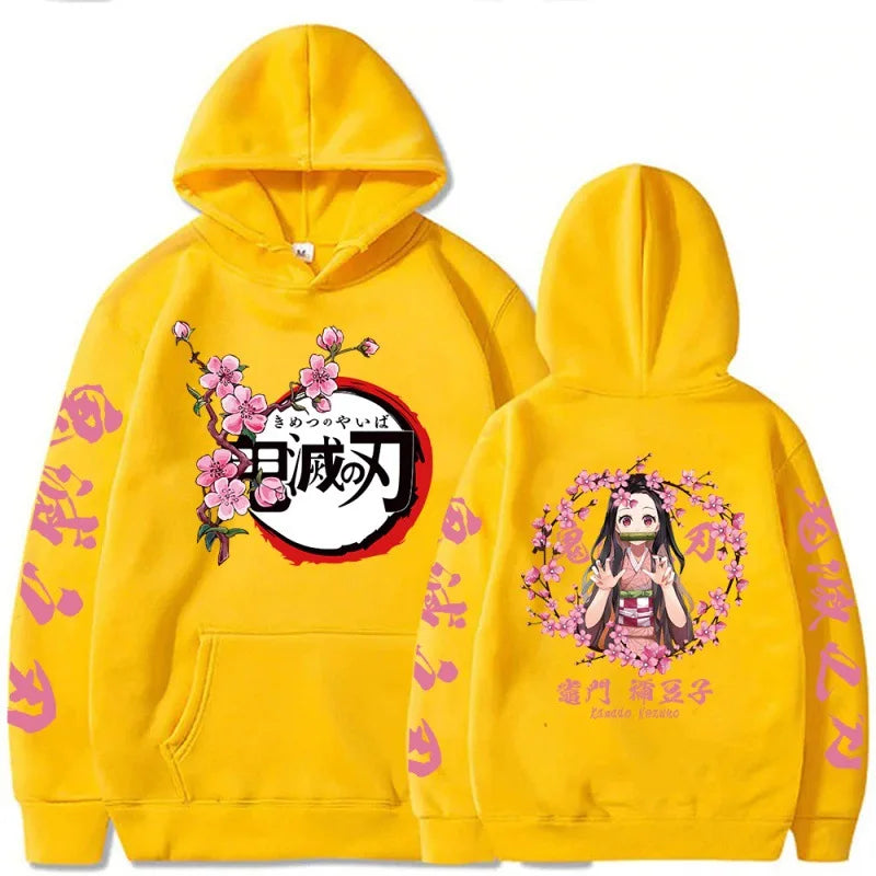 Popular Anime Print Hoodies Demon Slayer Blade Warm