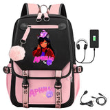 Fashion Aphmau Print Backpacks Teenage Usb Charging Rucksack