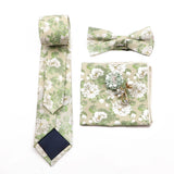 New Men's Floral Cotton Tie ThreePiece Necktie Bowtie