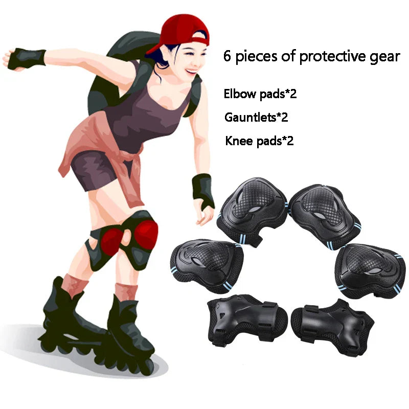 6-Piece Knee Pads Protective Gear Set Sports Knee
