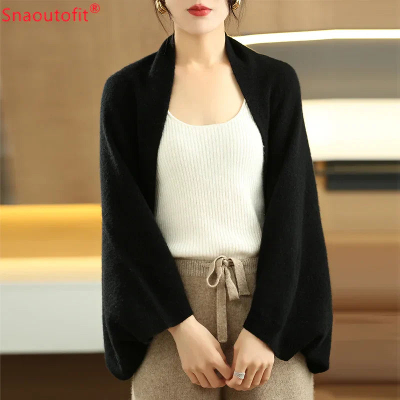 AllSeason Pure Wool Knitted Shawl Women's Casual Cashmere