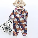 Toddler Girls Silk Satin Pajamas Sets Cartoon Kids