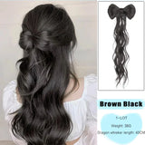 FORLISEE Bowknot Halftie High Ponytail Wig Clip Hair