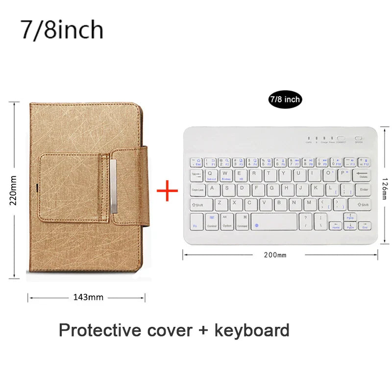 Universal Wireless Bluetooth Keyboard with Leather Case Stand