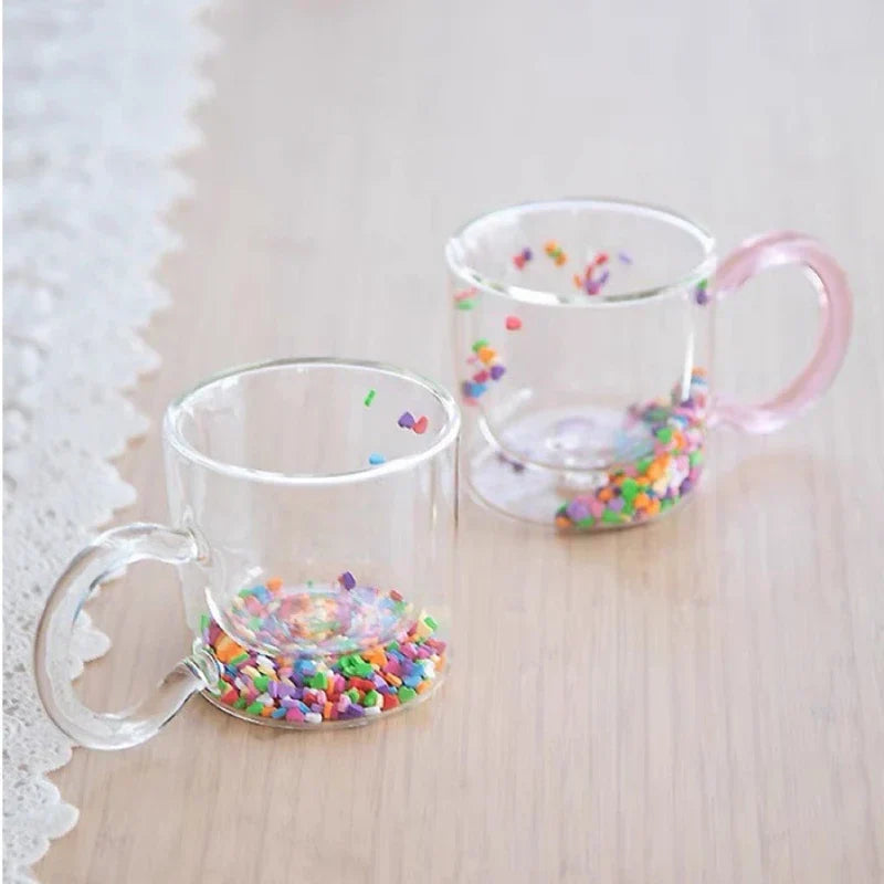 200ml Multicolor Heart Shaped Quicksand Cup Creative Double