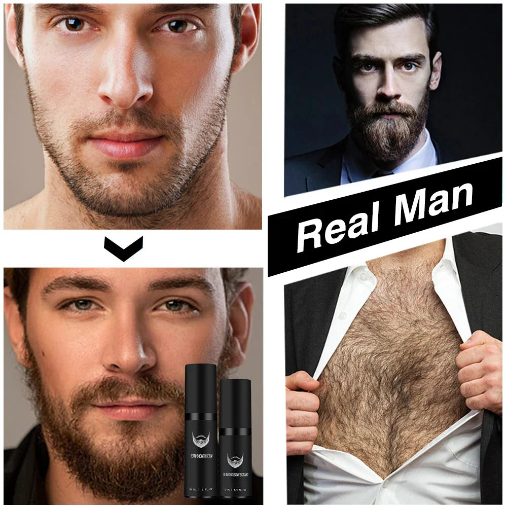 4Pcs/Set Beard Growth Kit Men Hair Enhancer Thicker