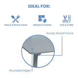 Kids Table and Chair Set (4 Chairs Included) Grey/Blue  children desk and chair set baby furniture escritorio para niños