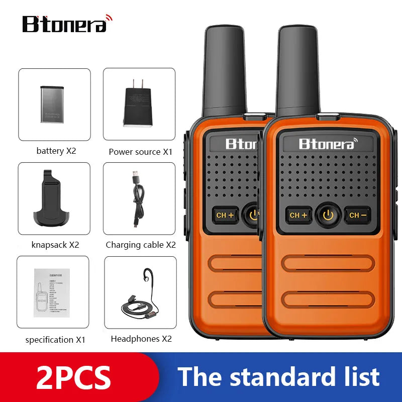 Btoera 2 Pcs Mini Walkie Talkie PMR 446