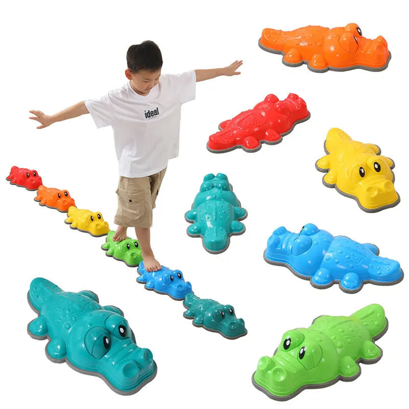 Children Crocodile Balance Stone Montessori Toys Sensory Integration