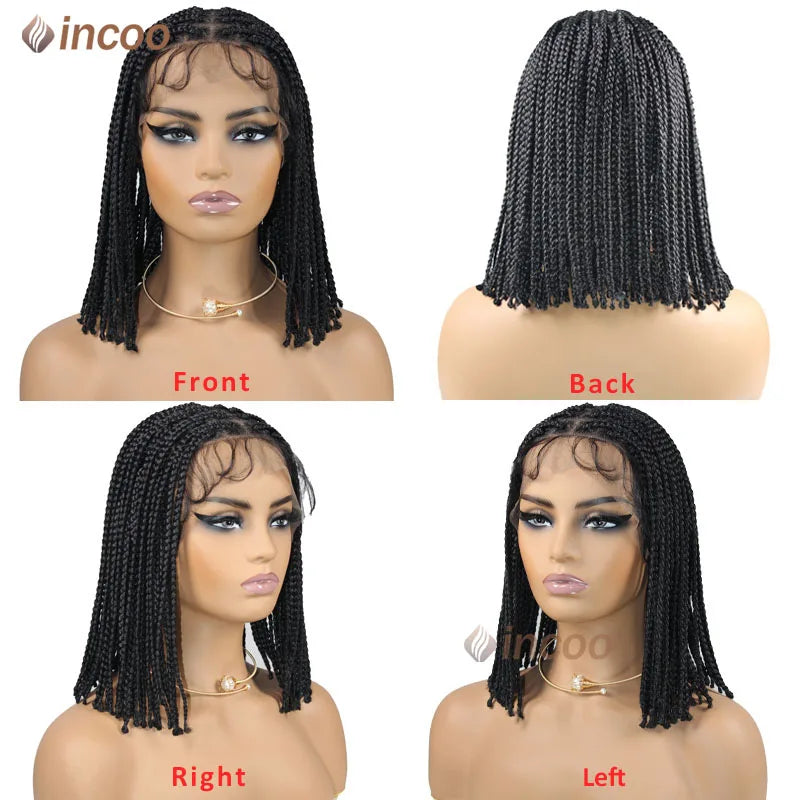 10" Short Braided Wigs Lace Front Wig Box