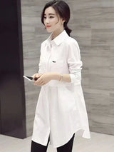 Plus Size New Korean Fashion Blouses Plaid Button