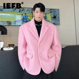 IEFB Korean Chic Male Woolen Jacket Fashion Lapel