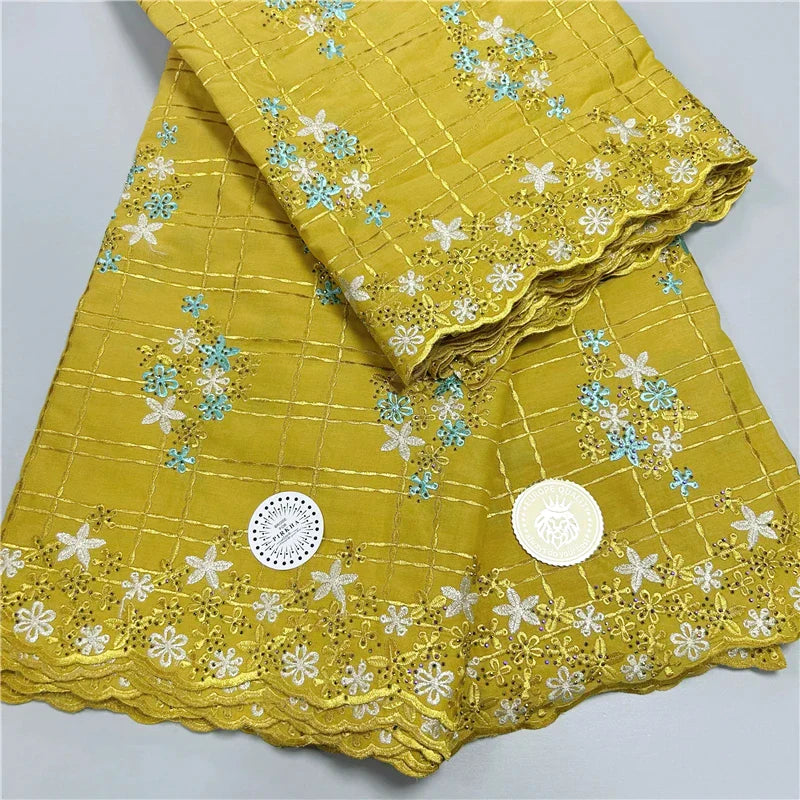 5 yard Swiss lace fabric latest heavy beaded