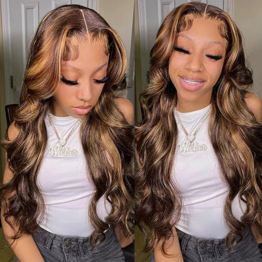 30 Inch Highlight Wig Human Hair Body Wave