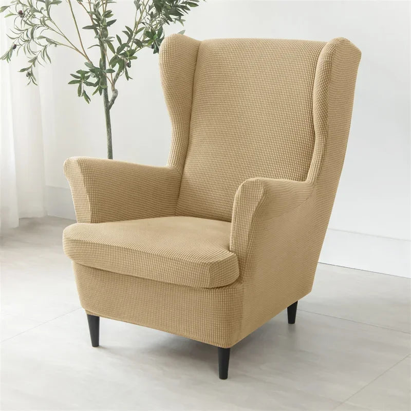 Polar Fleece Wing Chair Cover Stretch Wingback Sofa