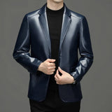 Luxury Leather Jacket Men's Suit Leather Coat Autumn
