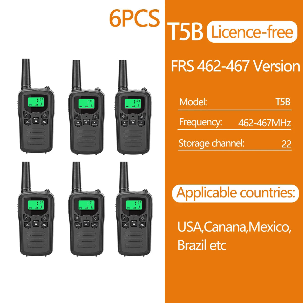 2/4/6 PCS ABBREE Walkie Talkie PMR/FRS UHF Mini