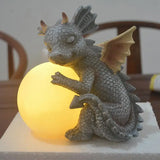 Resin Dragon Meditated Statue Courtyard Dragon Sculpture Dinosaur