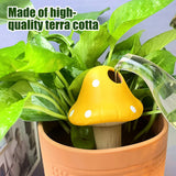 4Pcs SelfWatering Mushroom Spikes Portable Automatic Terracotta Globe