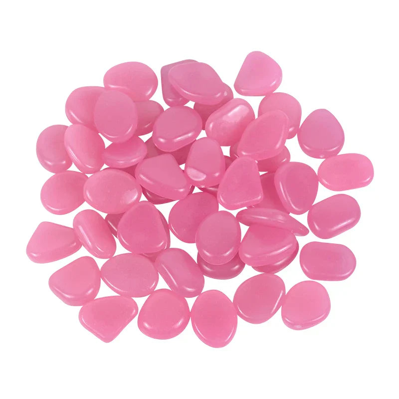 50Pcs 2cm Luminous Stones Garden Pebbles Glow In