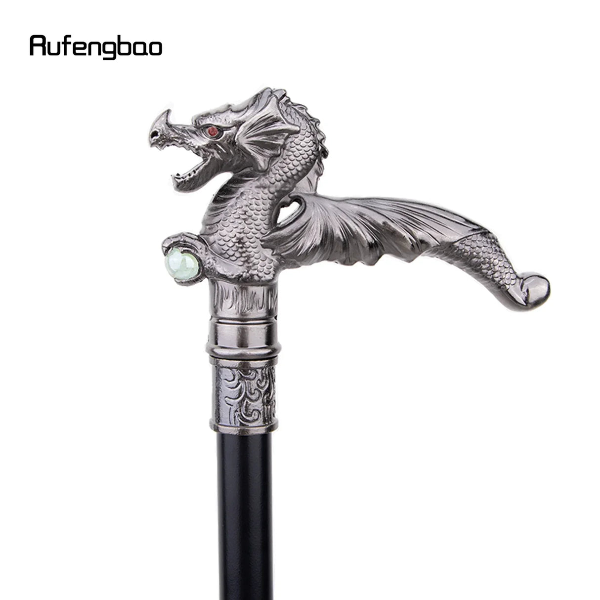 Dragon Scrambling Ball Walking Stick with Hidden Plate