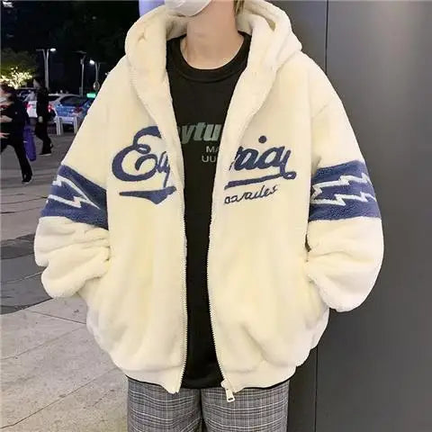 New lamb fleece jacket men autumn and winter