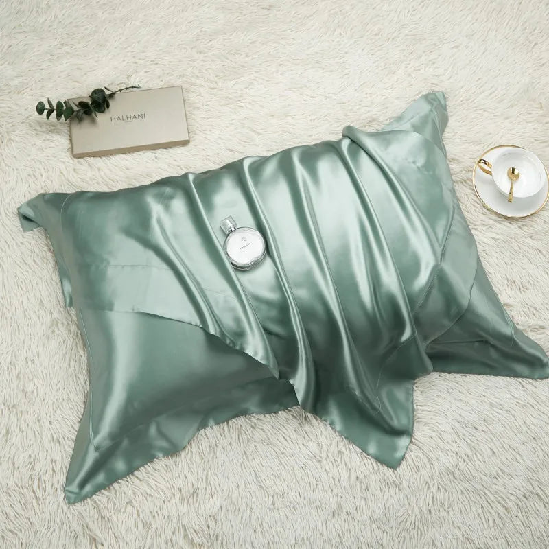 1PCS 100% Pure Silk Pillowcase Queen King Size