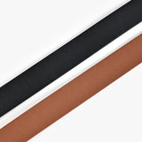Hot Fashion Double Circle Black Buckle Pu Belt Leisure Decorative Jeans Belt Ladies Solid Color Thin Belt Women’s OO Belts