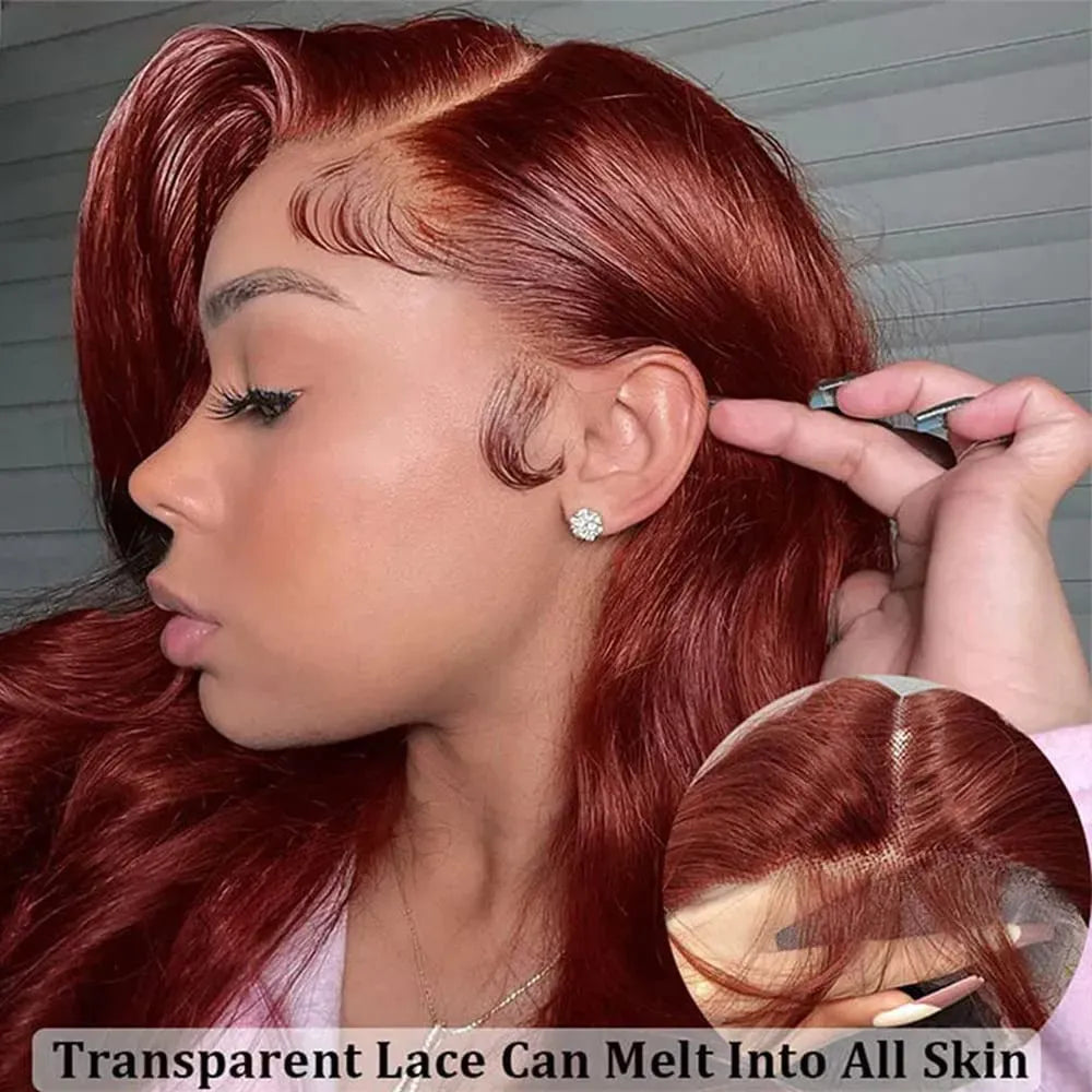 13x4 Reddish Brown Body Wave Lace Frontal Human