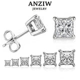 ANZIW Square 925 Silver Stud Earrings For Women