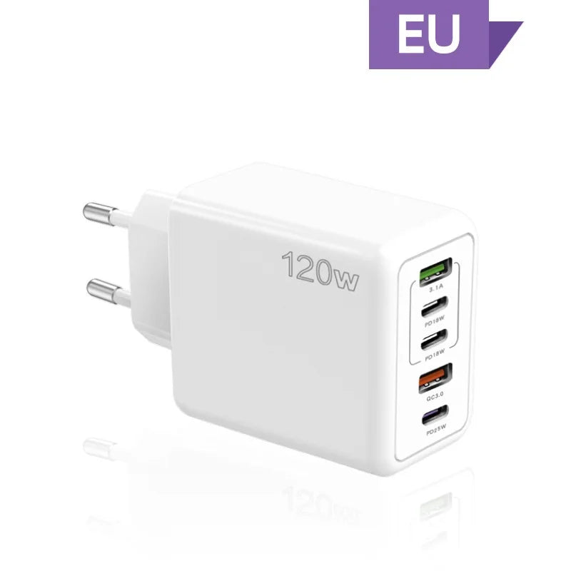 USB C Charger 120W Fast Charging Charger 5Ports