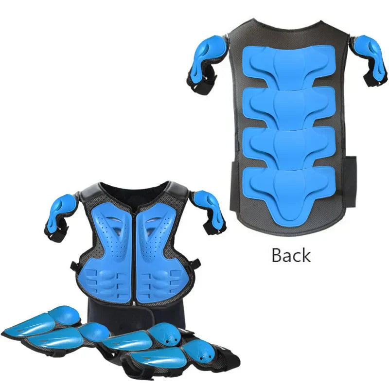 For Height 0.85-1.7M Latka Boy Girl Child Youth Body Protect Vest Armor Kids Motocross Chest Spine Protection Gear Knee guard