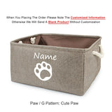 Basket Toys Dog Paw Personalized Pet Toy Storage