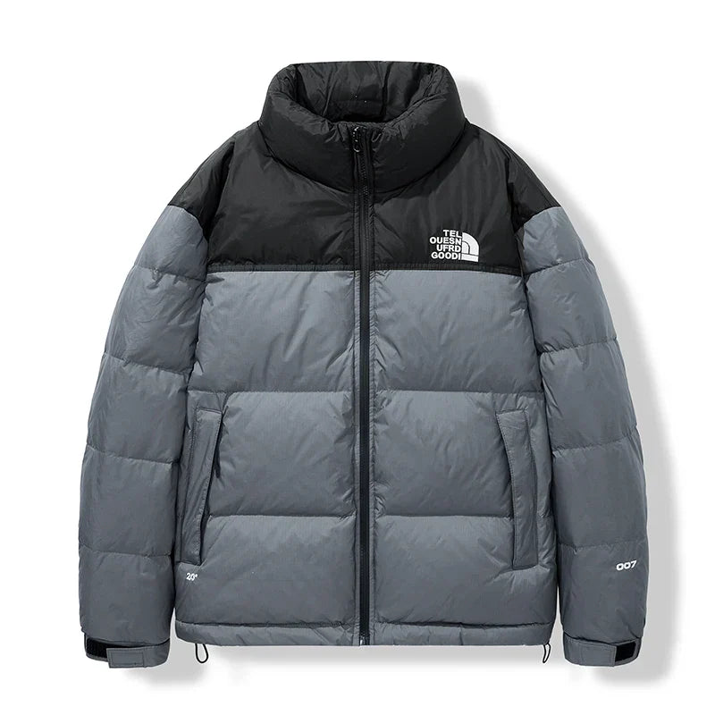Subzero Winter Men Short Down Jacket Patchwork Stand