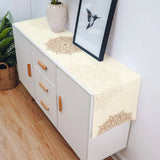 Mandala Flowers Linen Table Runner Kitchen Table Decoration