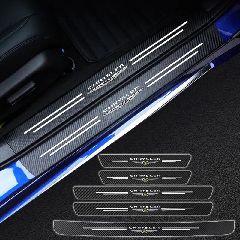 Car Door Sill Protector Carbon Fiber Threshold Decals