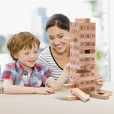 48PCS natural wood color building block balance game