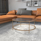 Astoria Collection Round Coffee Table - Modern Clear