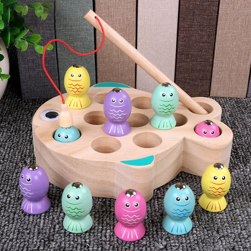 Wooden Fishing Game Kids Montessori Educational Toy Set