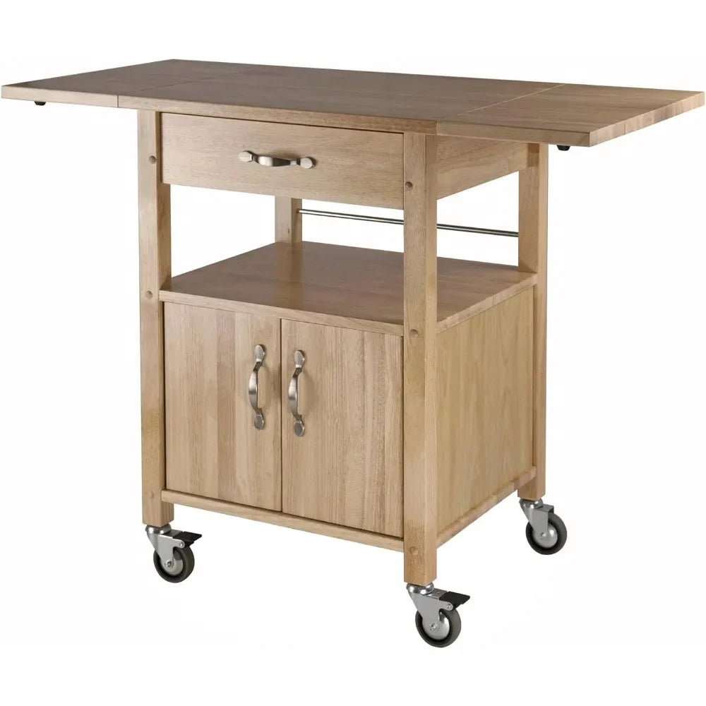 Kitchen island trolley, with storage cabinets, rolling kitchen