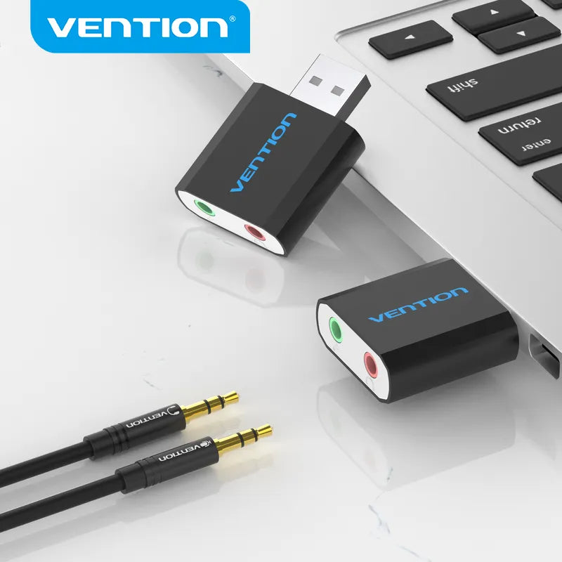 Vention USB Sound Card USB Audio Interface headphone