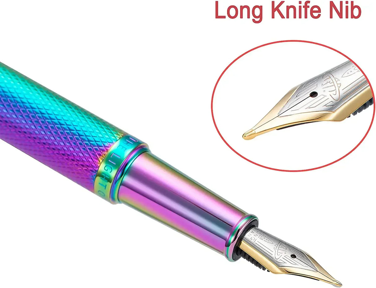 Hongdian Black Forest Metal Fountain Pen Black/Golden EF/F/M/Bent