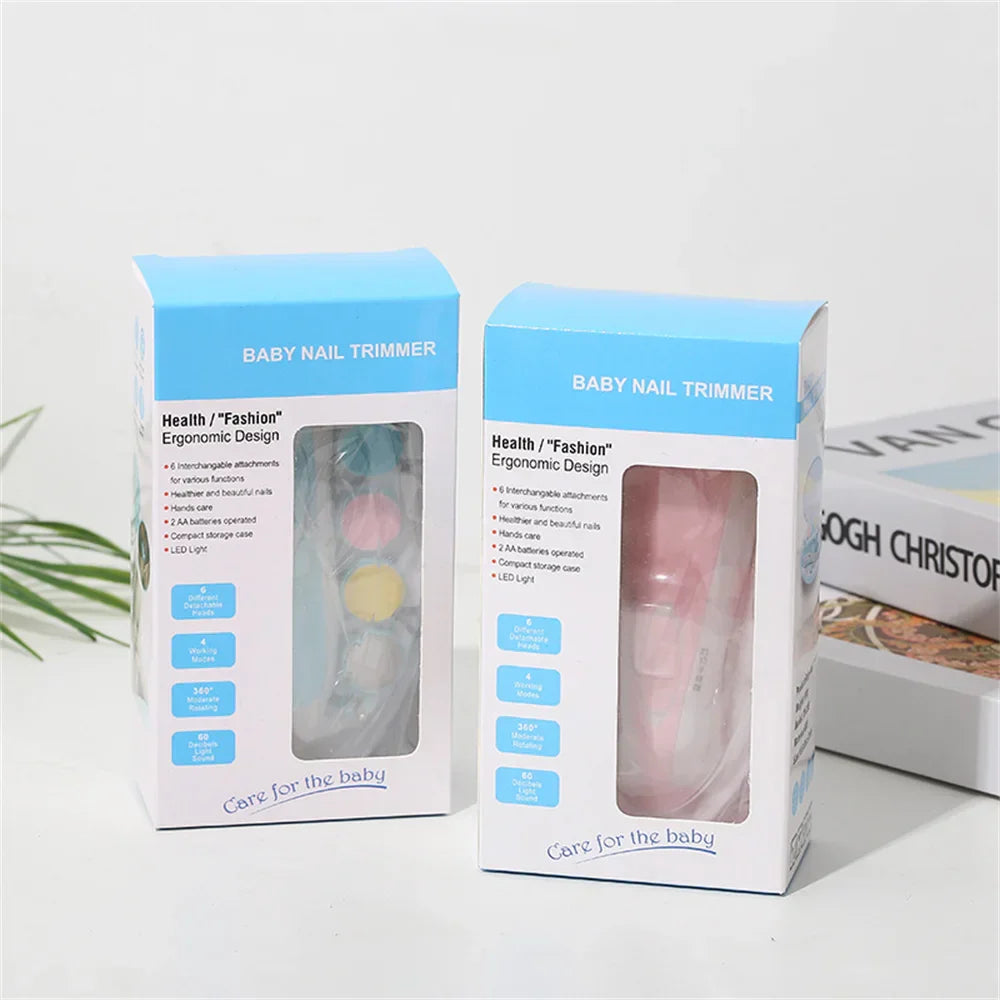 1/2PCS 6-piece Electric Nail Polisher Baby Blue Powder